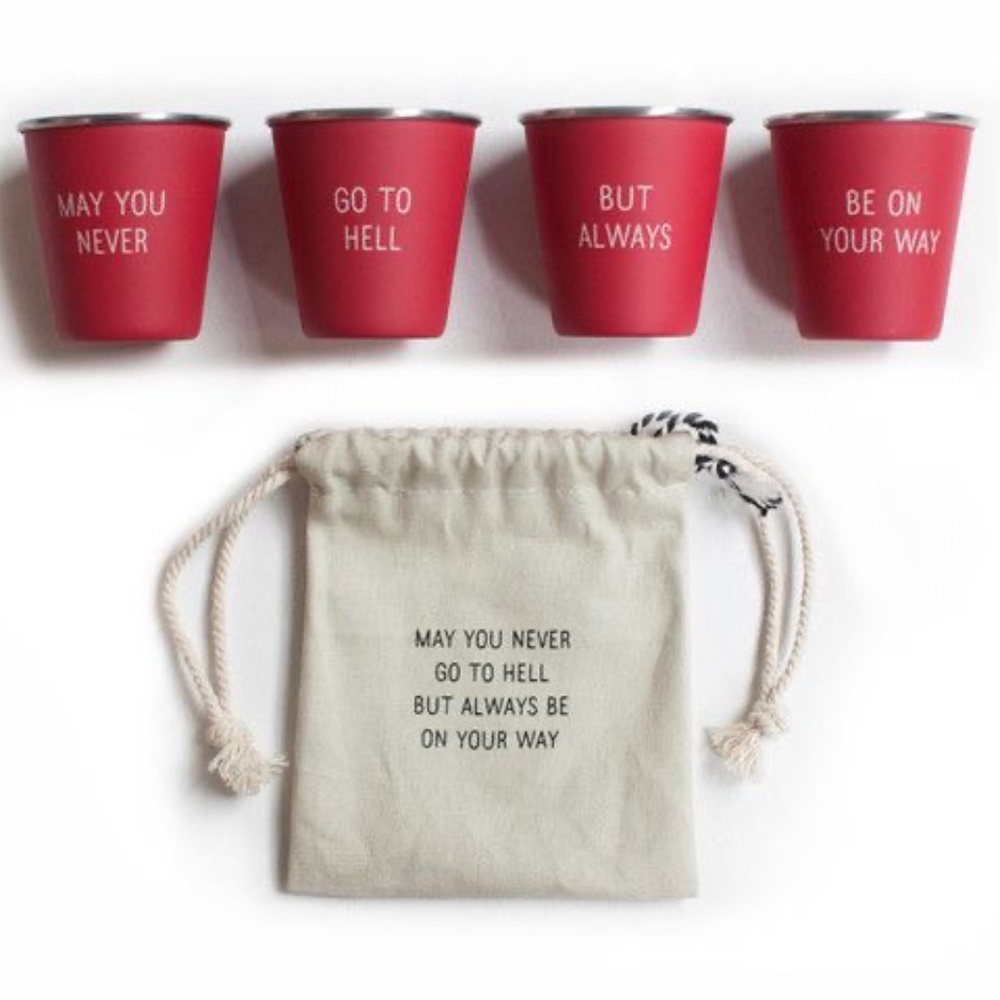 Izola Stainless Steel Shot Glass Set in Canvas Bag